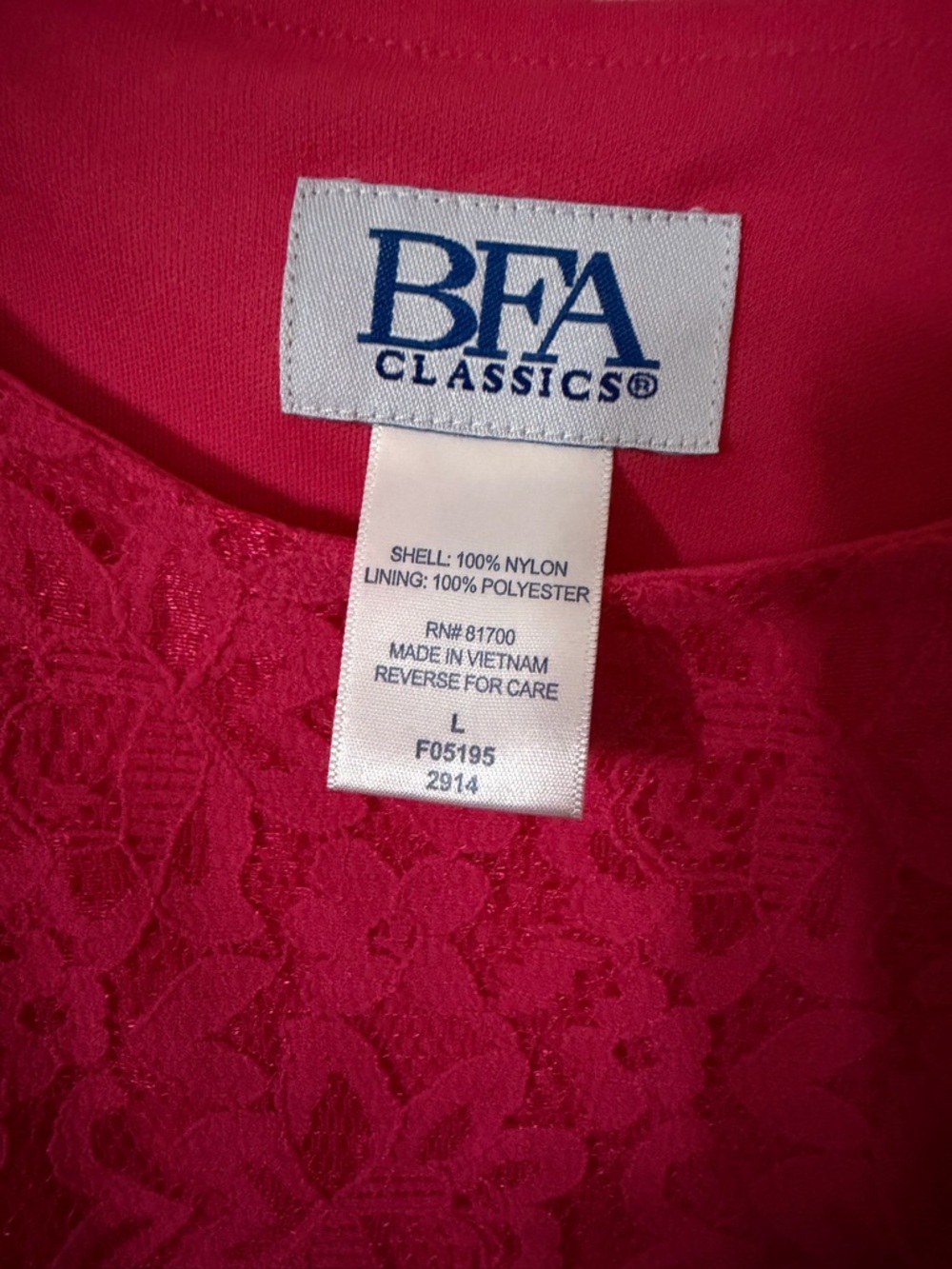 Classic Hot Pink Lace Camisole Tank - Picture 3 of 3